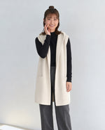 「秋季新品 」「3色」連帽開襟長版背心