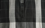 M-2XL 寬鬆落肩大格紋襯衫