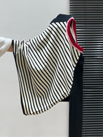 「秋季新品 」S-XL 條紋拼色插肩針織衫