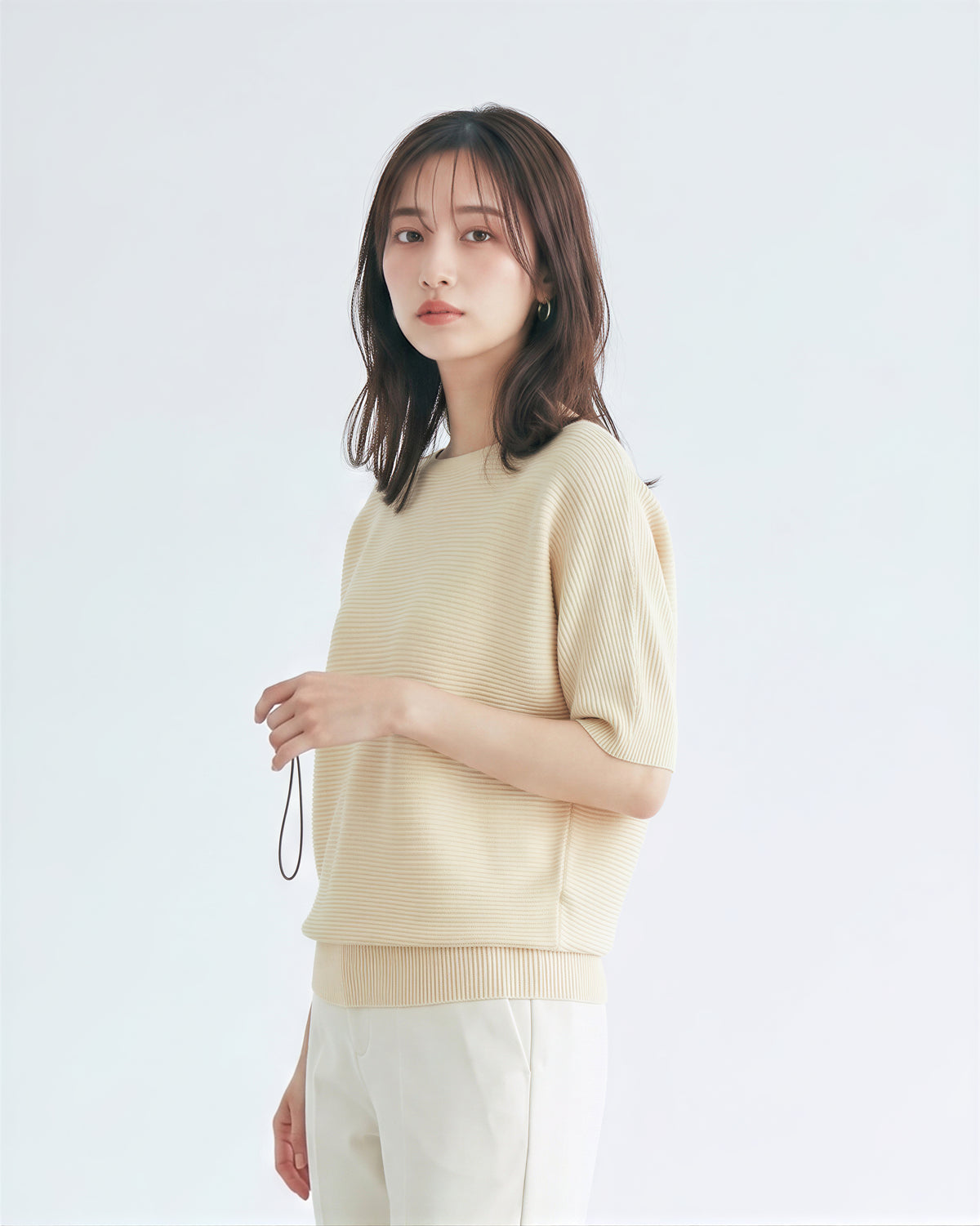 「3色」S-XL 寬鬆落肩羅紋針織衫
