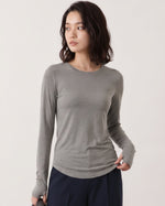 「秋季新品 」「兩色」S-2XL 圓領莫代爾修身打底長袖T恤