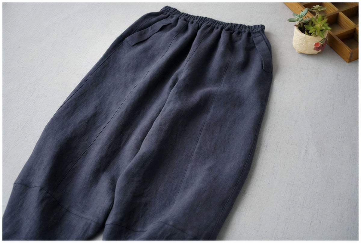 「多色」S~5XL 鬆緊腰寬鬆立體哈倫褲