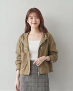 「秋季新品 」M-2XL 連帽短版寬鬆夾克