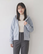 「秋季新品 」淺藍色 寬鬆短版抽繩連帽衛衣