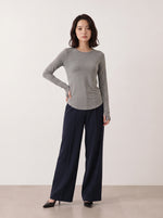 「秋季新品 」「兩色」S-2XL 圓領莫代爾修身打底長袖T恤