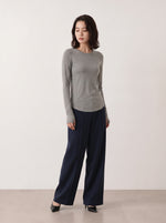 「秋季新品 」「兩色」S-2XL 圓領莫代爾修身打底長袖T恤