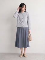 「秋季新品 」 M-XL 純棉甄選 | 條紋拼接燈籠袖襯衫