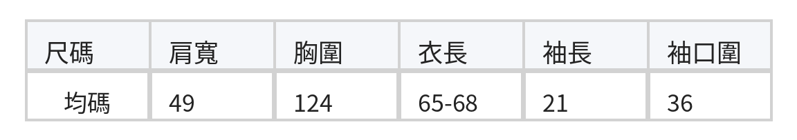 寬鬆圓領拼邊印花T恤 size chart 1
