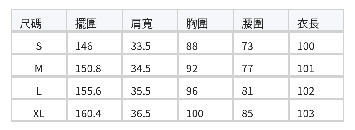 V領裹身印花茶歇裙 size chart 1