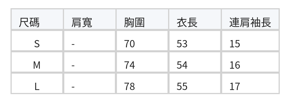 斜領抓皺拼釦T恤 size chart 1