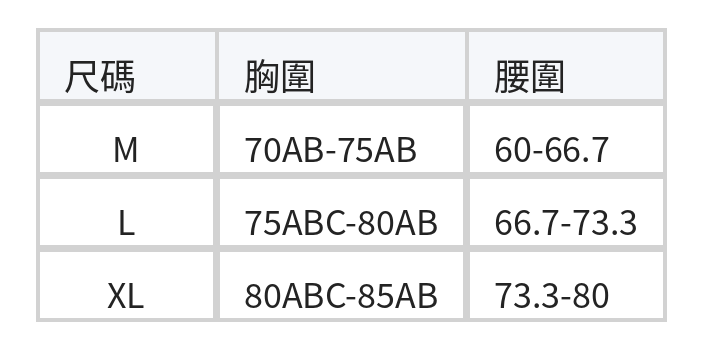 露肩拼色鏤空 連身泳衣 size chart 1