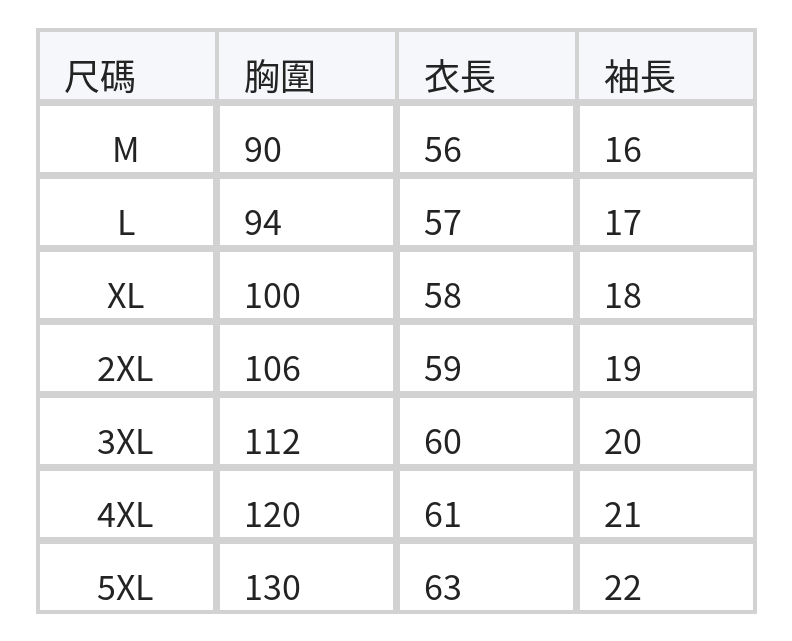 蝴蝶立體毛邊貼布 圓領短袖T恤 size chart 1