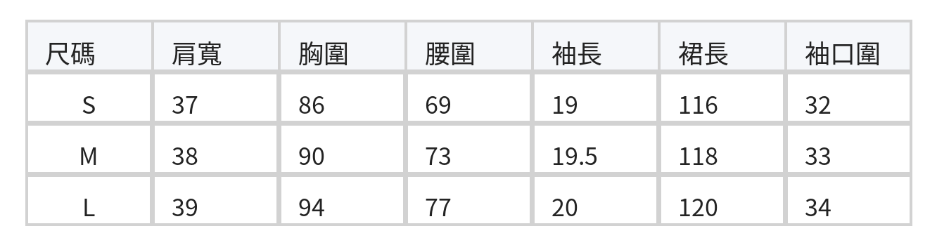 撞色荷葉邊收腰斜肩洋裝 size chart 1