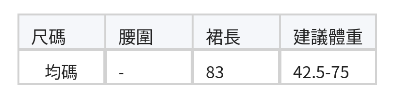 夏季輕薄分層網紗高腰百褶半身裙 size chart 1