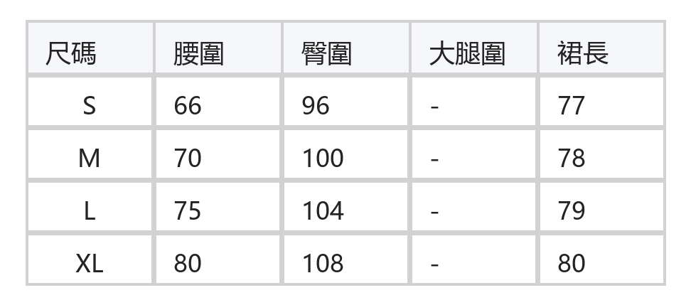 高腰褶襉拼接蕾絲A字裙 size chart 1