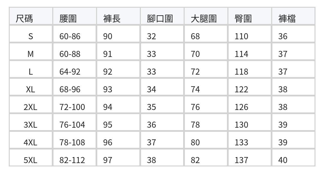 「多色」S~5XL 鬆緊腰寬鬆立體哈倫褲 size chart 1