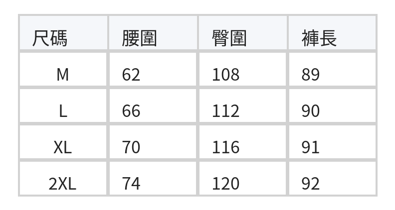 寬鬆直筒荷葉邊九分褲 size chart 1