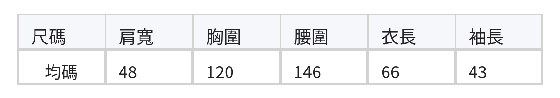 「秋季新品 」圓領收腰褶襬襯衫 size chart 1
