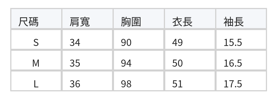 撞色繡邊翻領半開襟針織短袖 size chart 1