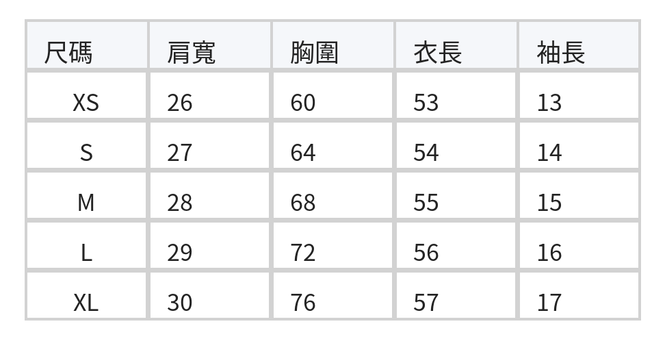 修身透視拼接短袖針織上衣 size chart 1