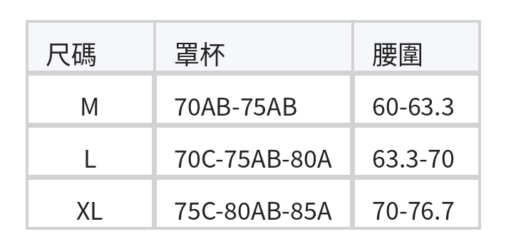 撞色裹身露腰 女士連身泳衣 size chart 1