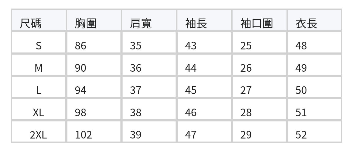 「秋季新品 」「兩色」S-2XL 品質短版開襟七分袖西裝外套 size chart 1