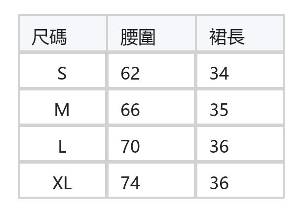 多層荷葉邊高腰抽繩蕾絲蛋糕短裙 size chart 1