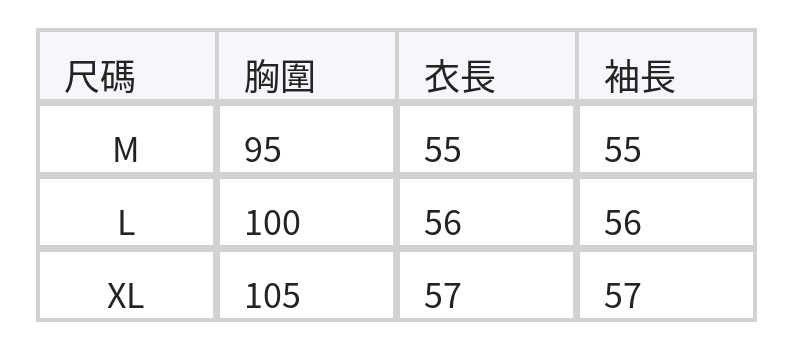 「秋季新品 」「兩色」提花條紋圓領針織衫 size chart 1