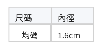 撞色鏈條感開口可調節圓環裝飾戒指 size chart 1
