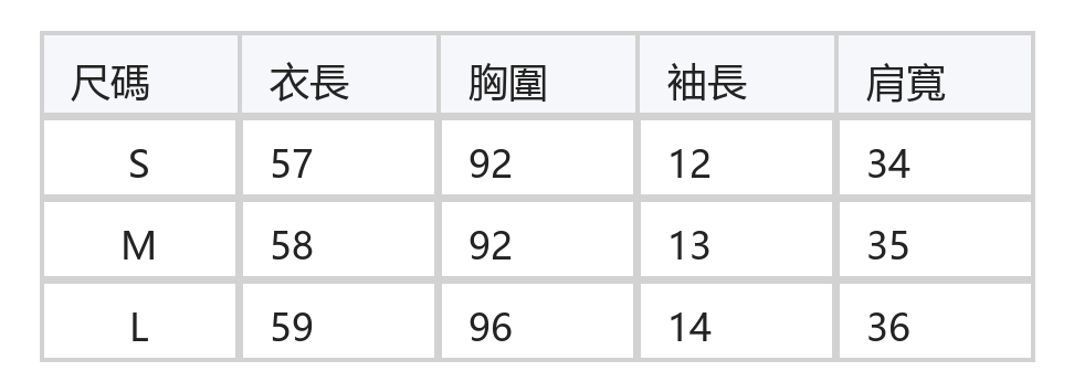 立體壓褶拼接短袖襯衫 size chart 1