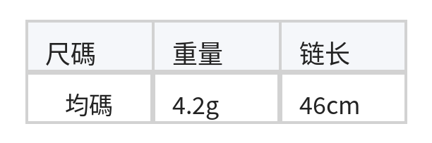 金色閃鋯鏤空四葉草吊墜項鍊 size chart 1