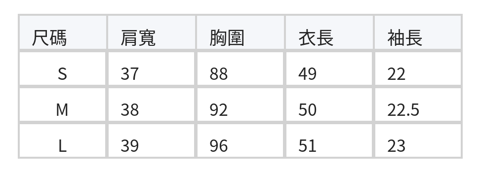 條紋撞色包邊 珍珠排扣 短袖針織開衫 size chart 1