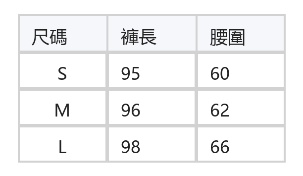 春夏薄款高腰打褶垂墜闊腿褲 size chart 1