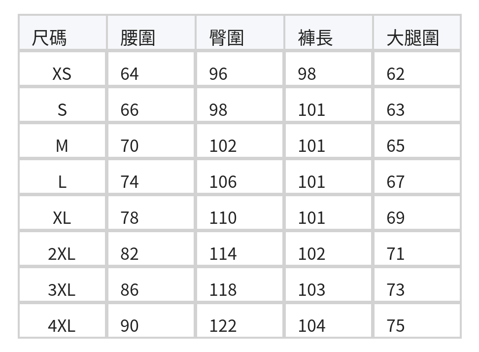 高腰寬管拖地牛仔褲 size chart 1