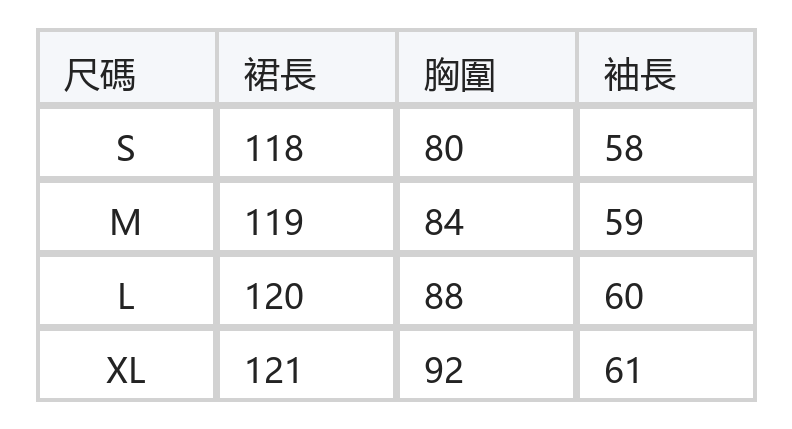 方領收腰拼接長擺針織連身裙 size chart 1