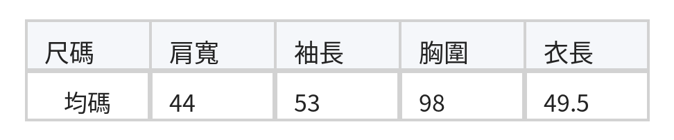 「秋季新品 」淺藍條紋圓領短版針織開襟衫 size chart 1