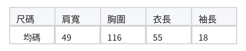 荷葉邊一字領泡泡袖襯衫 size chart 1