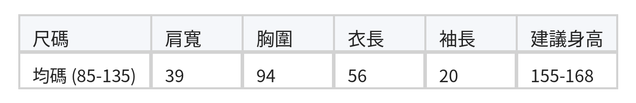 V領開衩拼接羅紋收邊假兩件短袖T恤 size chart 1