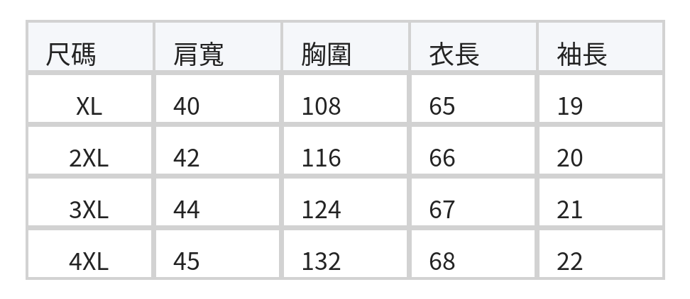V領抓皺寬鬆T恤 size chart 1