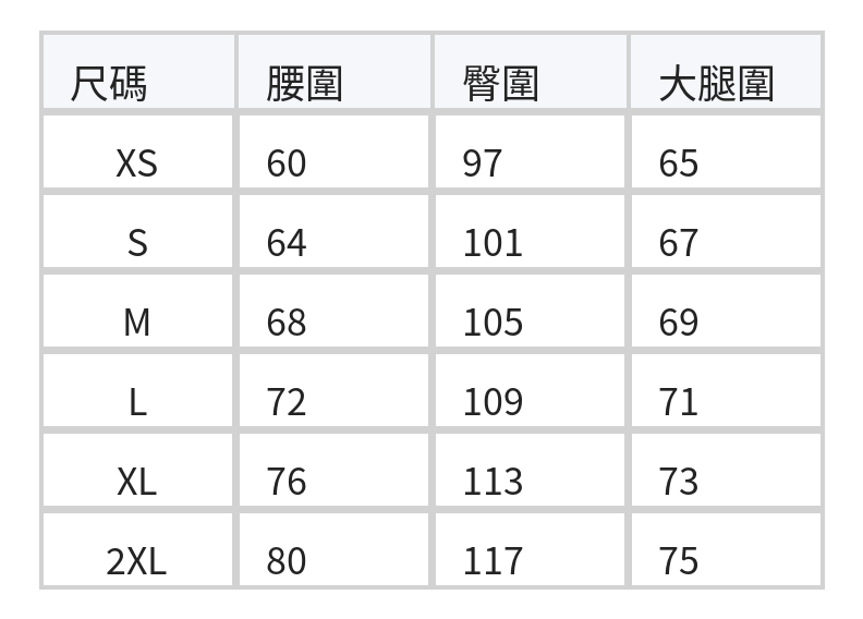 高腰A字闊腿六分牛仔短褲 size chart 1