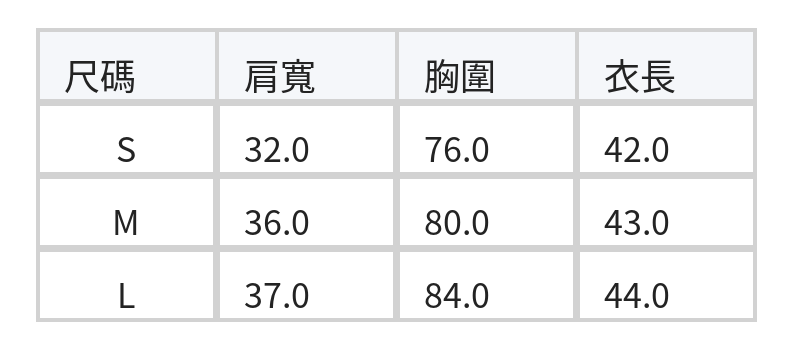 撞色滾邊修身針織背心 size chart 1