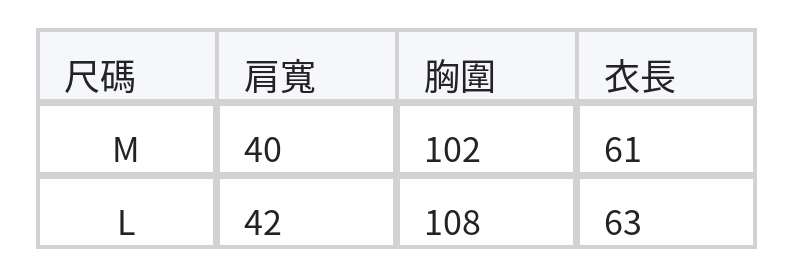 荷葉飛袖撞色滾邊T恤 size chart 1