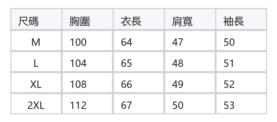 落肩寬鬆弧形下擺長袖襯衫 size chart 1