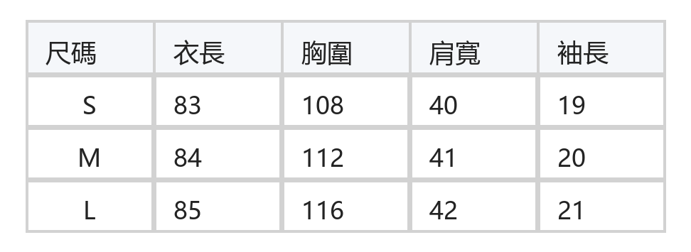細條紋拼接荷葉邊T恤洋裝 size chart 1