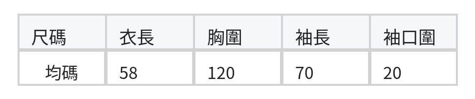 「秋季新品 」 愛心印花寬鬆針織開襟衫 size chart 1