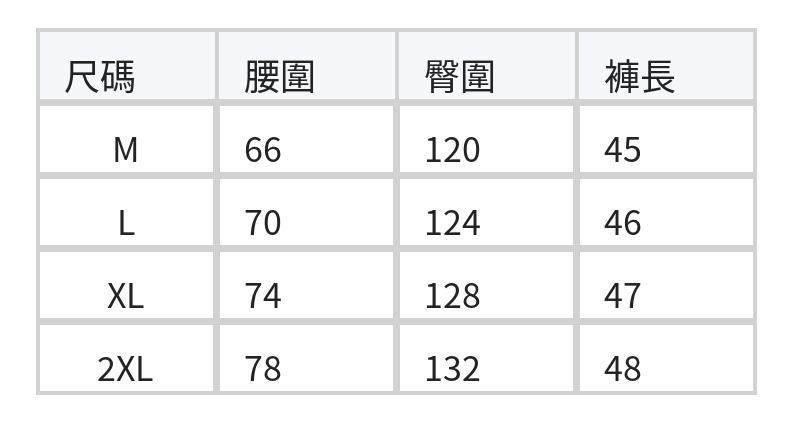 鬆緊高腰寬鬆五分褲 size chart 1