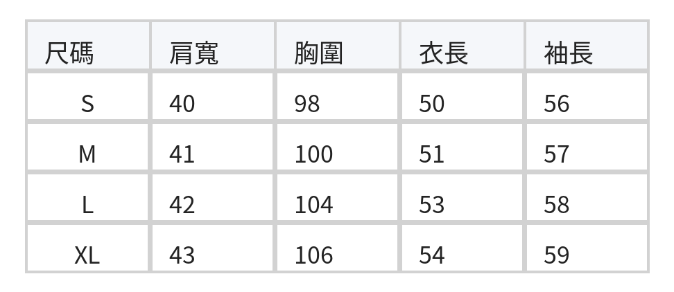 「秋季新品 」圓領立體肩線短版外套 size chart 1