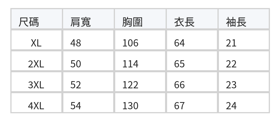 撞色假兩件條紋T恤 size chart 1