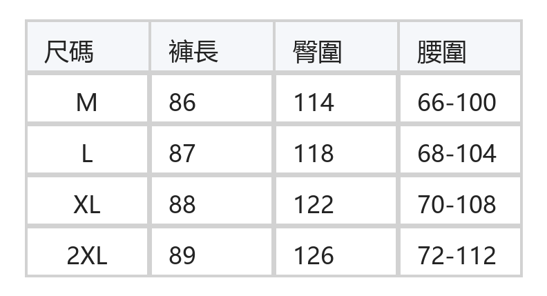 春季鬆緊高腰拼線荷葉邊寬褲 size chart 1