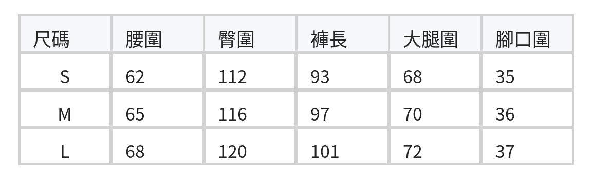 棉麻混紡 | 鬆緊高腰束口燈籠褲 size chart 1